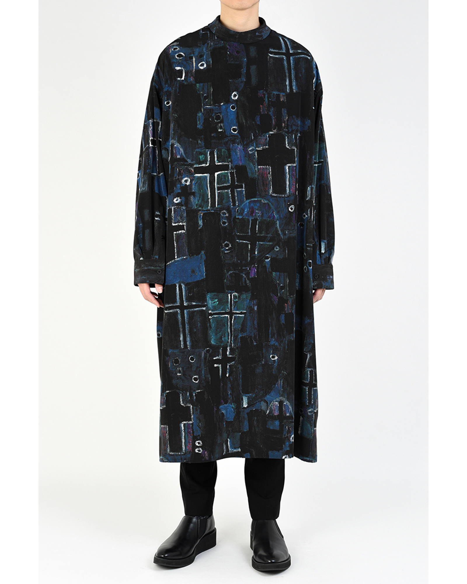 【新品タグ付き】LAD MUSICIAN フェザー 総柄 長袖 シャツ M LAD MUSICIAN / ラッドミュージシャン「T-CLOTH FEATHER SUPER